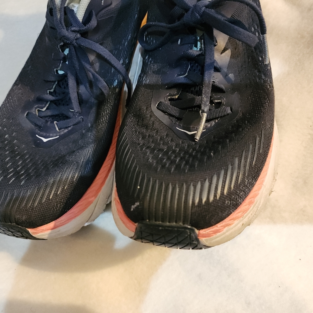 Size 10 - Hoka One One Clifton 7 Wide Blu Orange Pink.  No Insole